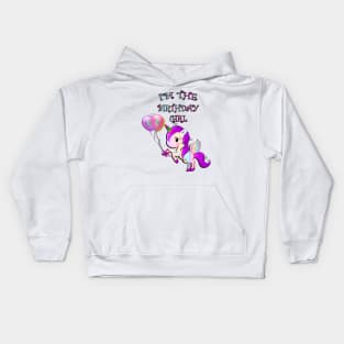 BIRTHDAY GIRL UNICORN GIFT, I'M THE BIRTHDAY GIRL SHIRTS, MUGS, CARDS, STICKERS and other gift ideas Kids Hoodie